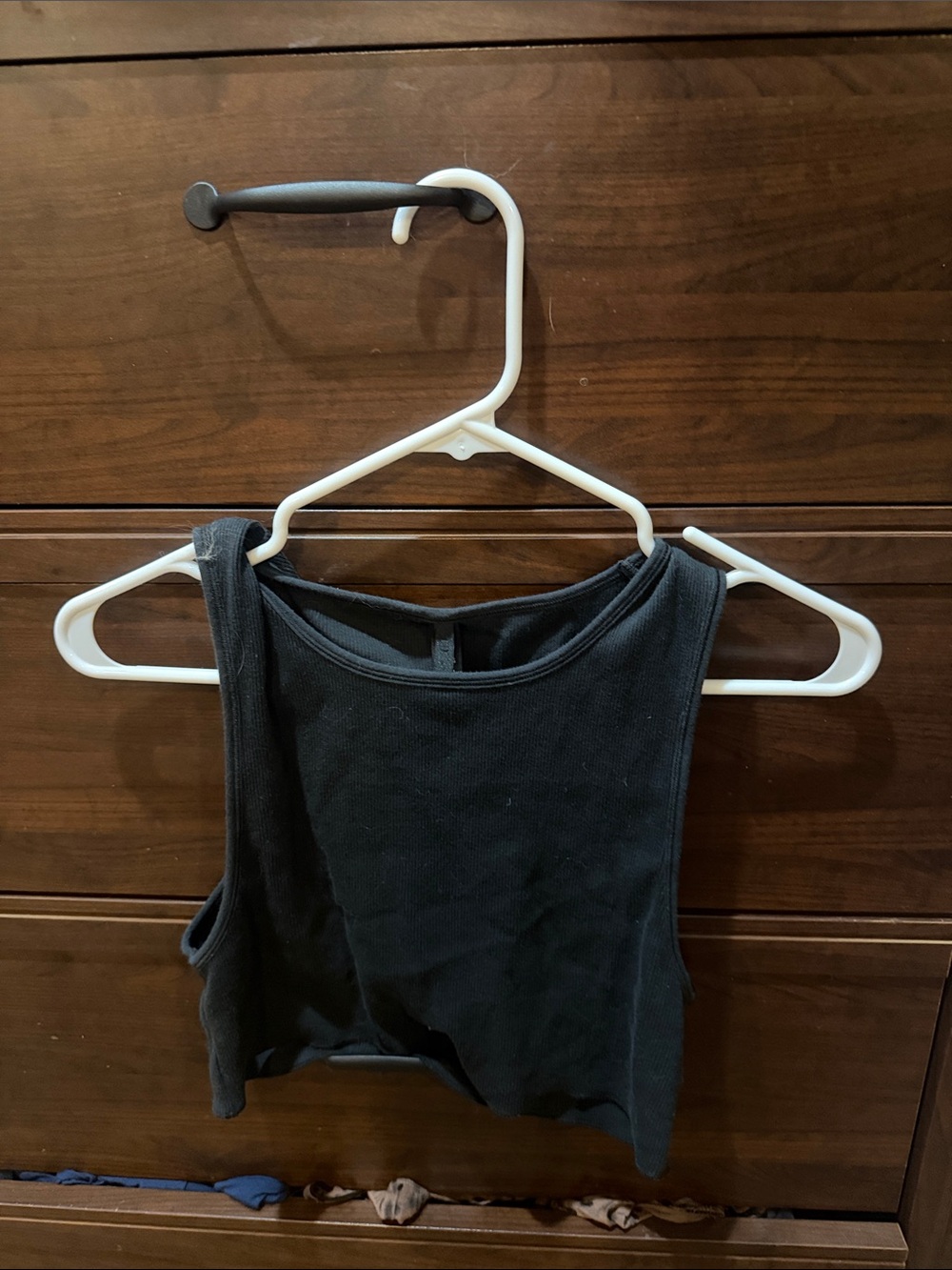 SKIMS Black Ribbed Cropped Tank